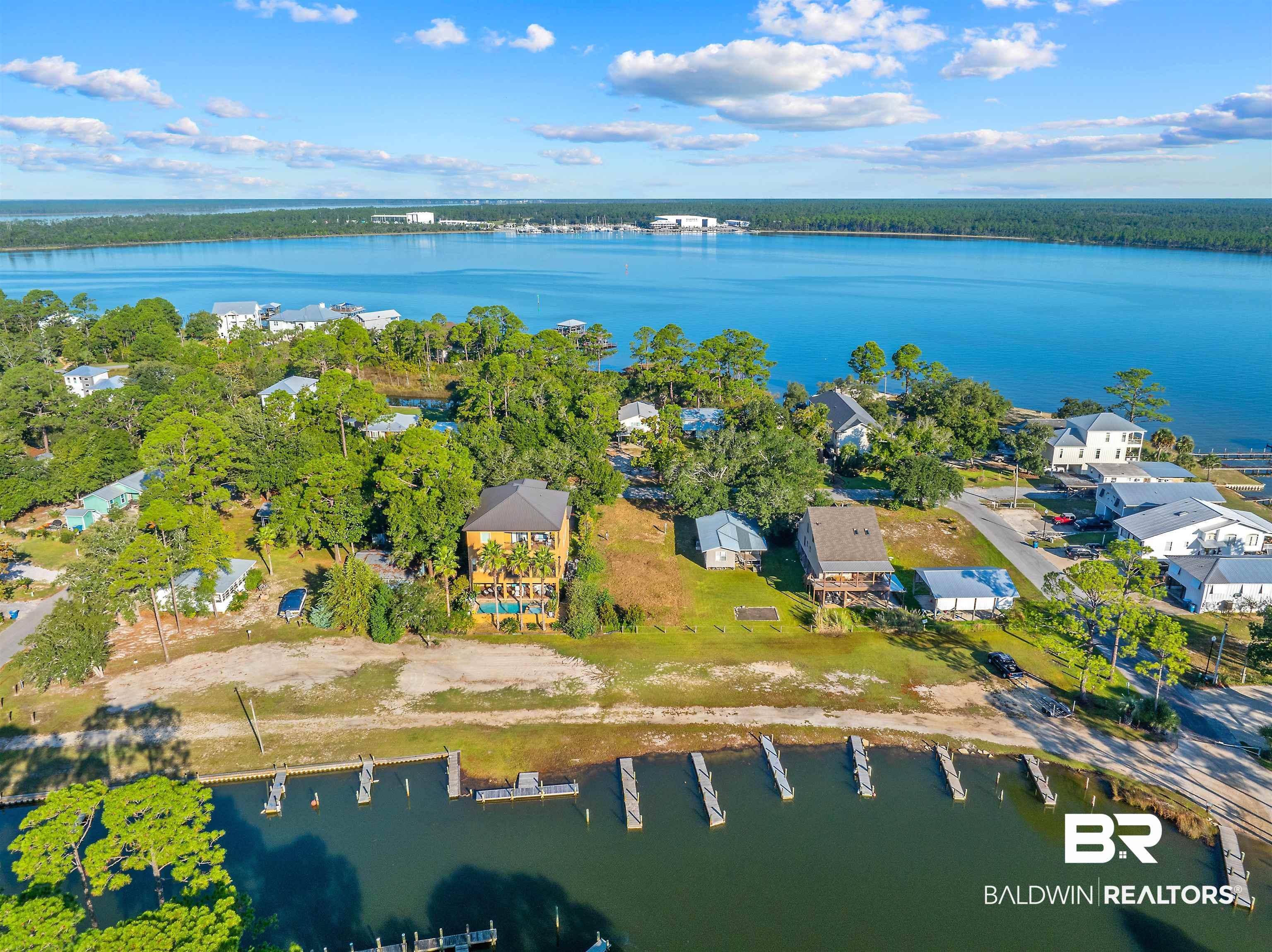 Image 2: Aerial view of residential area with a nearby body of water