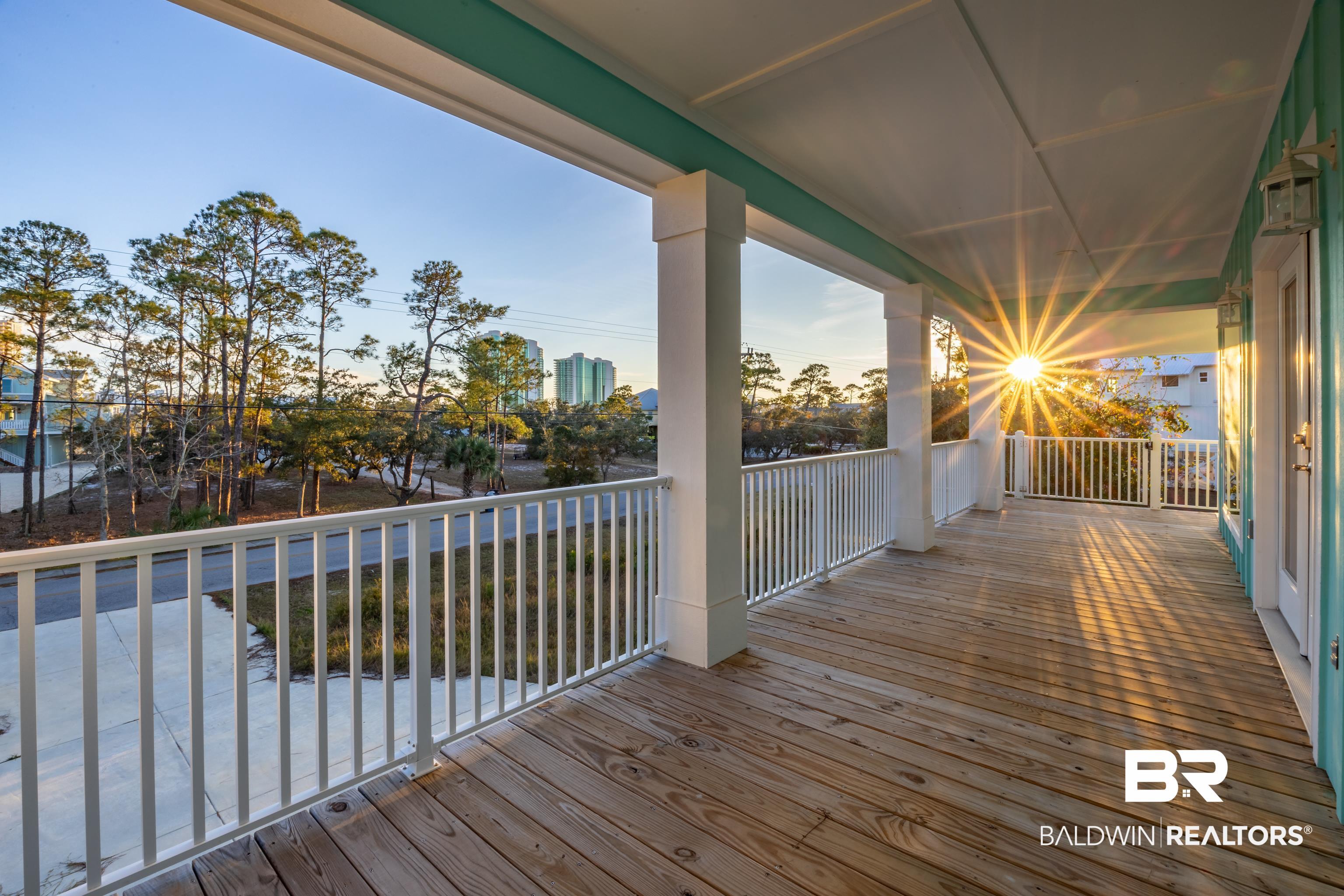 Image 4: View of deck at dusk