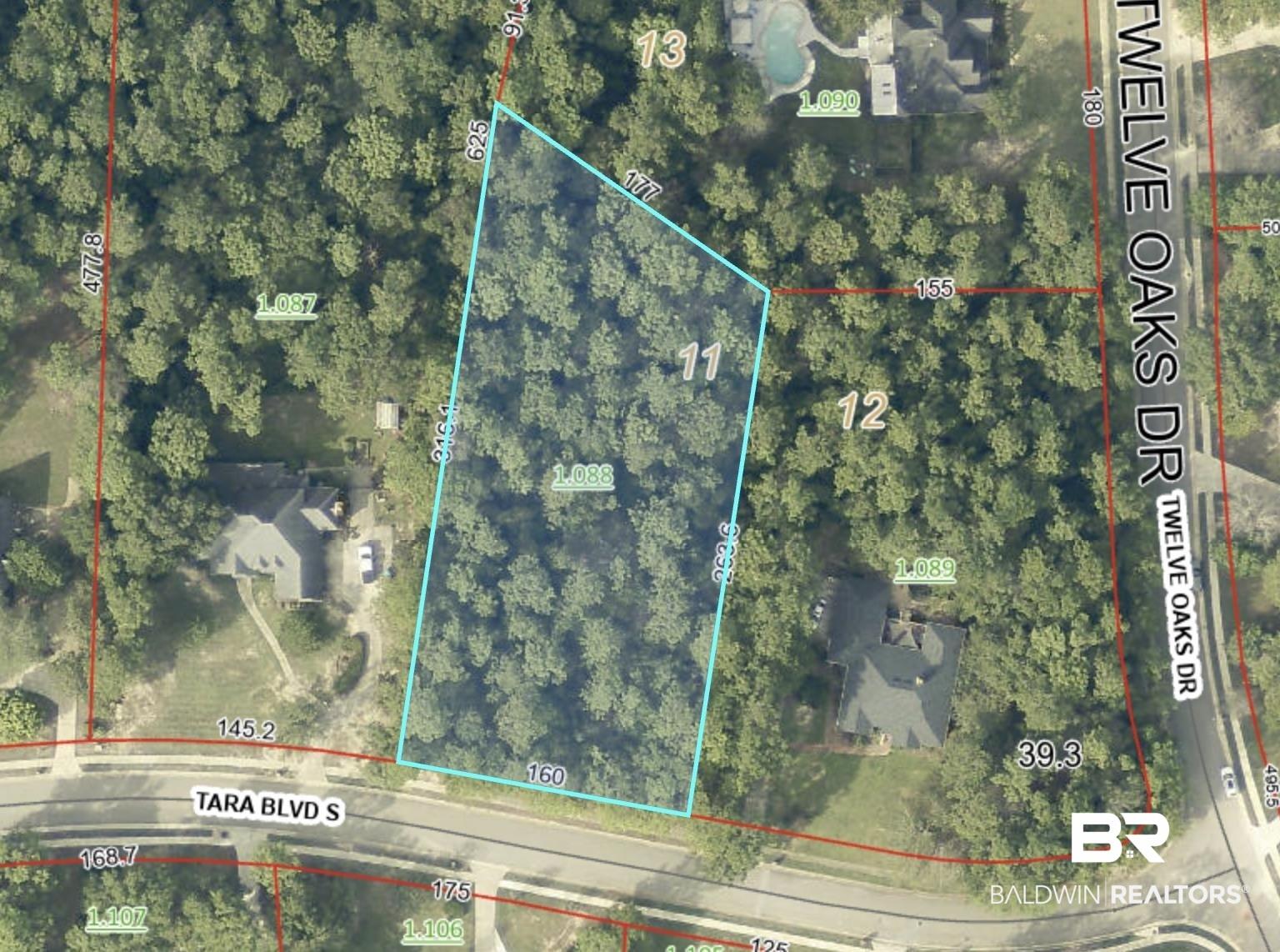 Image 2: Aerial map of property and surrounding area featuring property parcel outlined