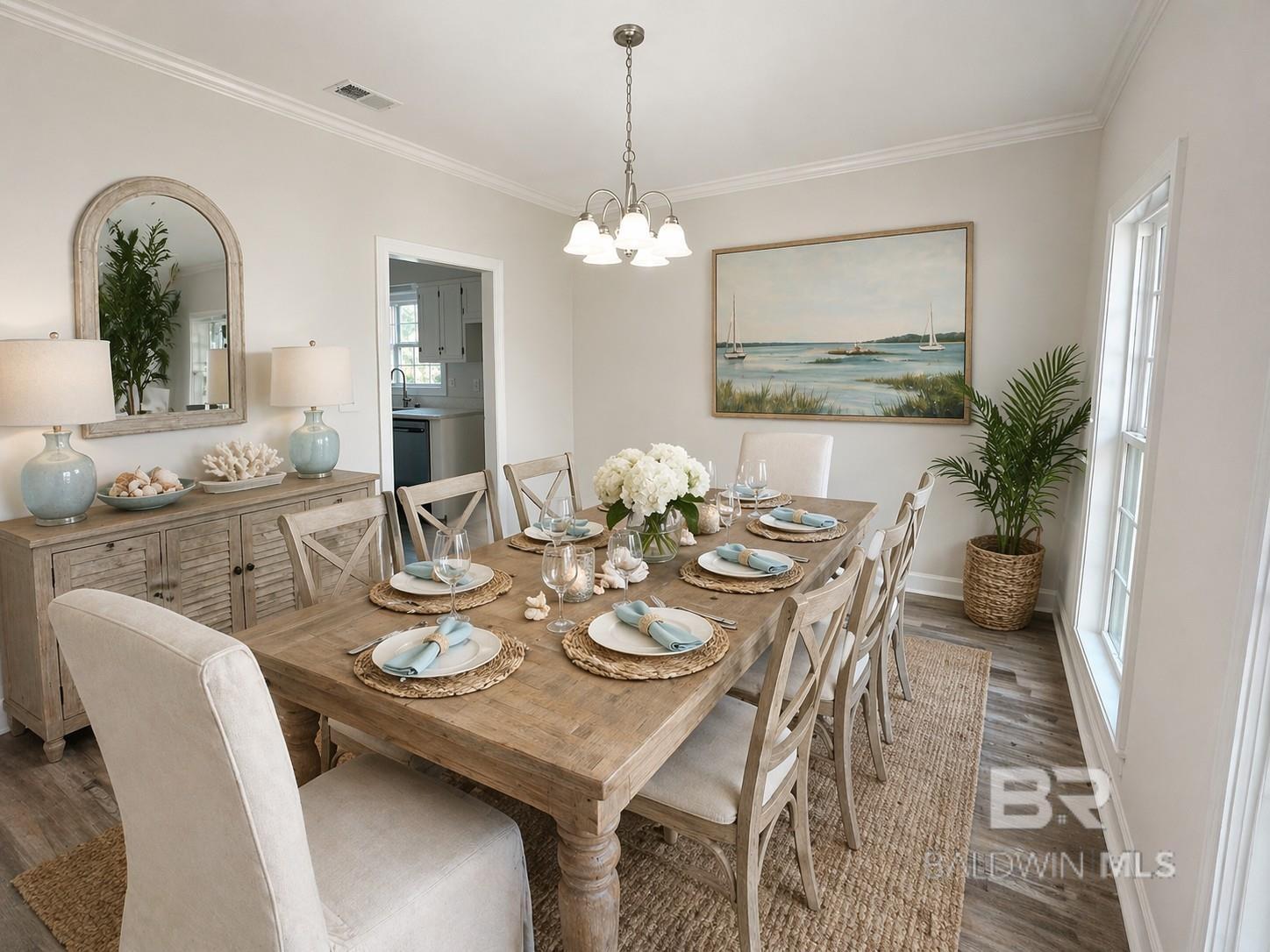 Image 3: virtually staged dining room