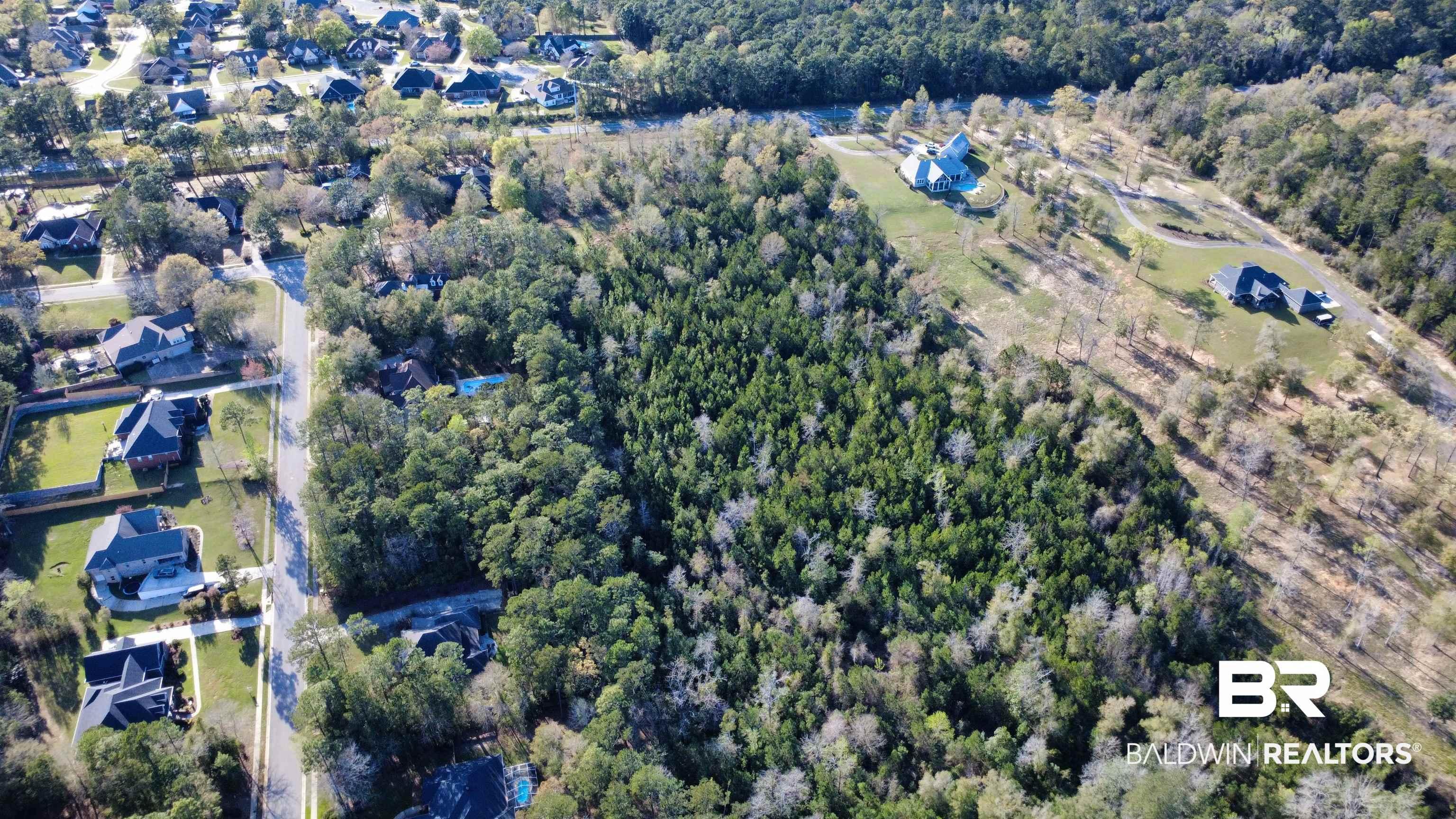 Image 3: Aerial view of property's location featuring a forest