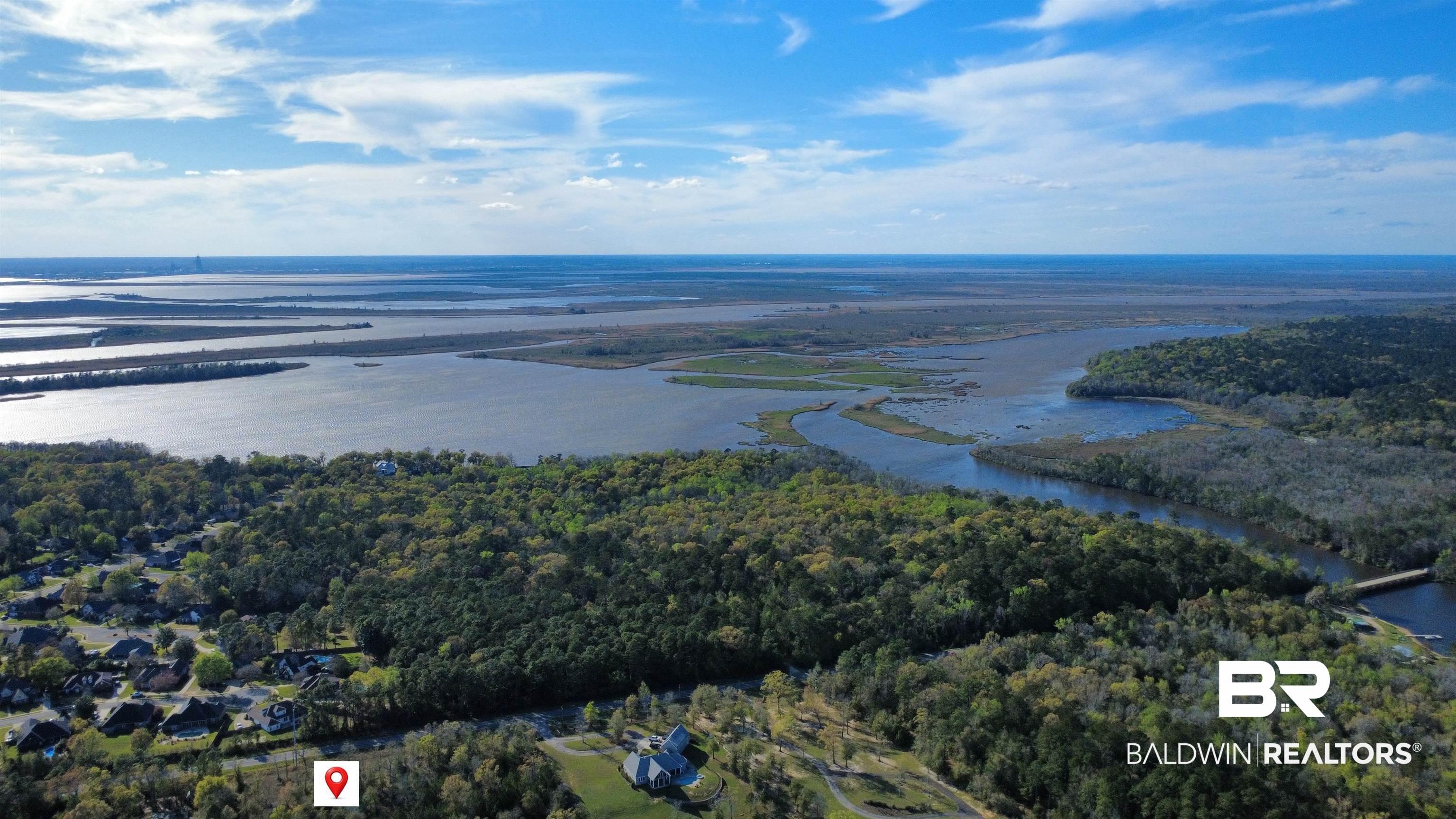 Image 4: Bird's eye view of a nearby body of water and a forest