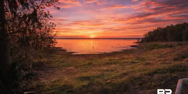 Image 3: View over Mobile Bay at sunset
