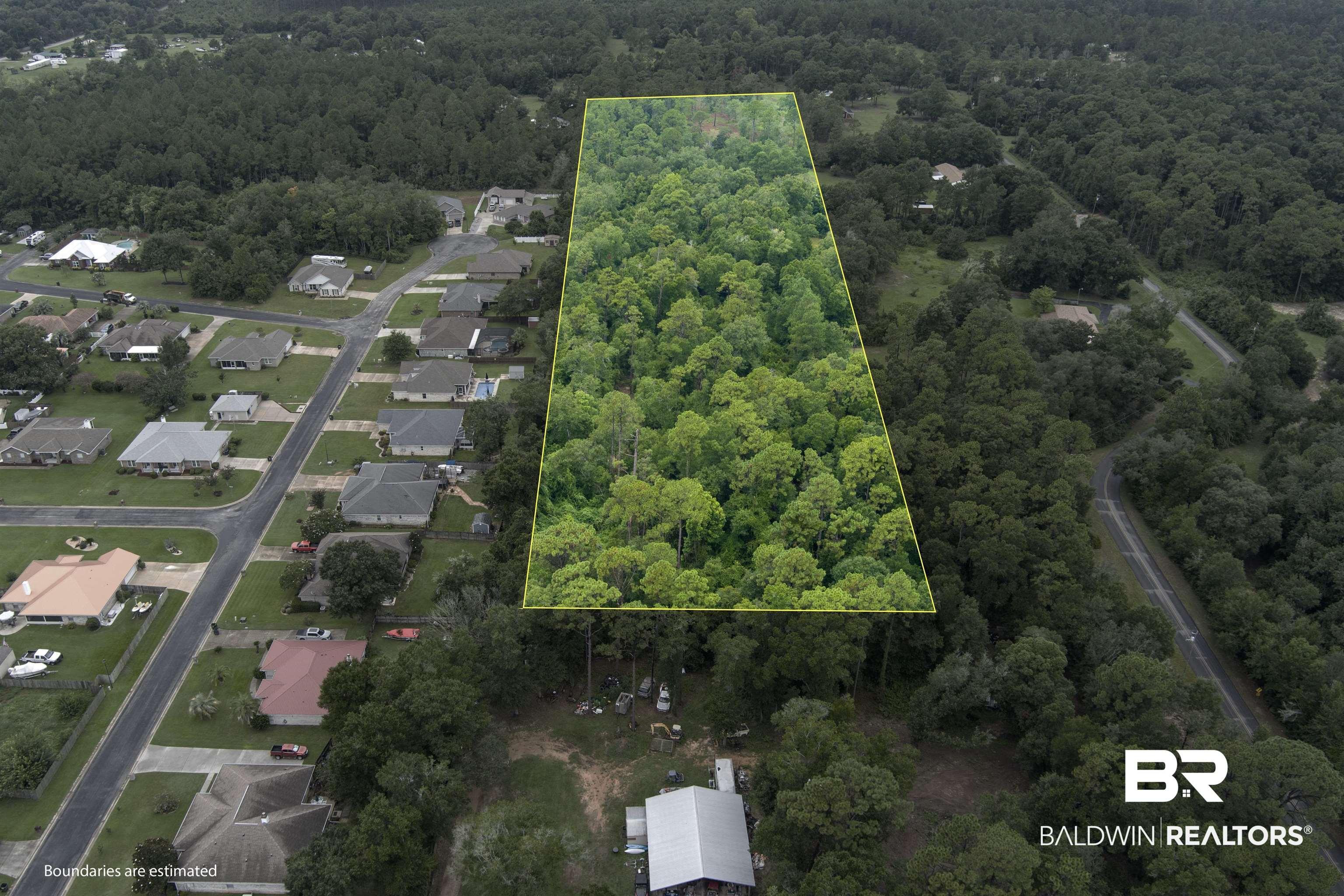 Image 1: Aerial view of property's location with property parcel outlined