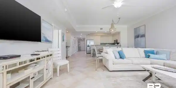 Image 3: Living area featuring ceiling fan, crown molding, and recessed lighting