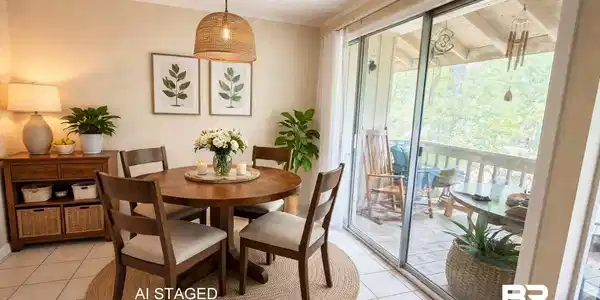 Image 3: Dining space with ornamental molding and light tile patterned floors