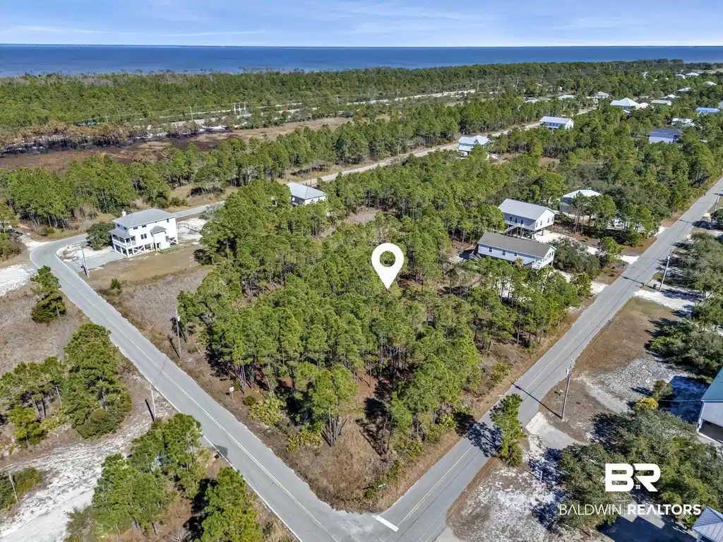 Image 1: Aerial view of a nearby body of water