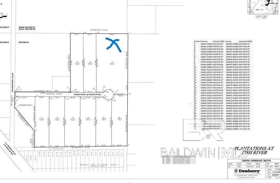 Image 4: Subdivision Plat Lot 7 Marked with an X