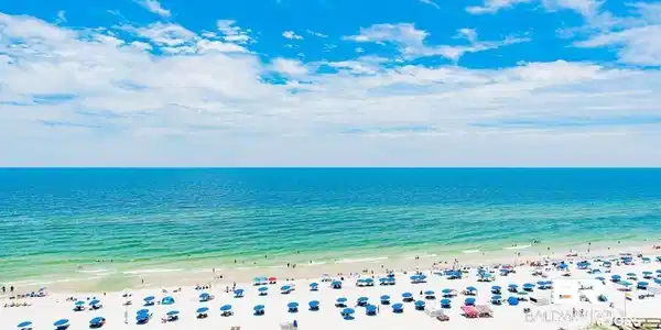 Image 2: Expansive white sand beach with turquoise ocean waters extending to the horizon