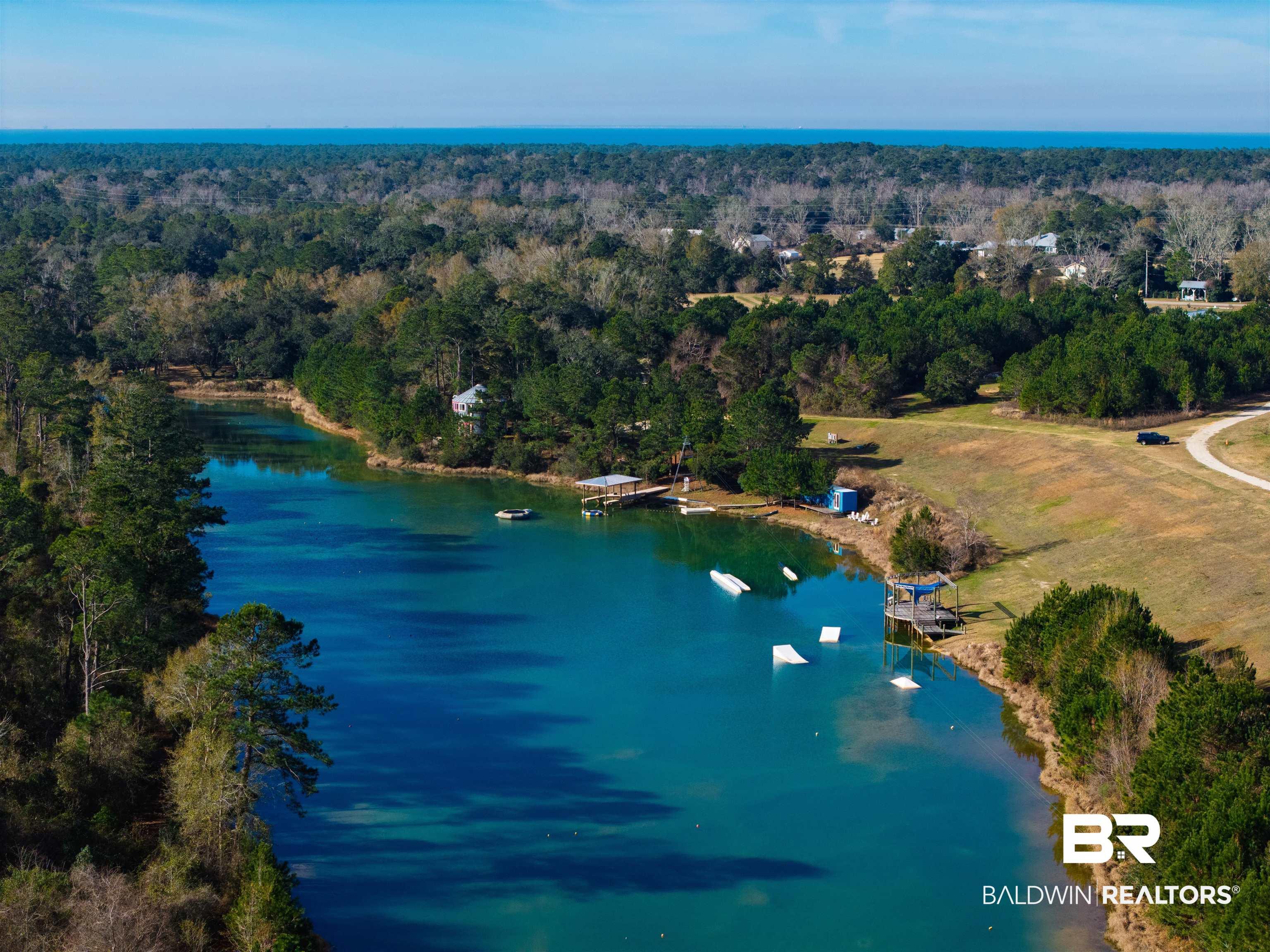 Image 3: Drone / aerial view of a large body of water and a forest
