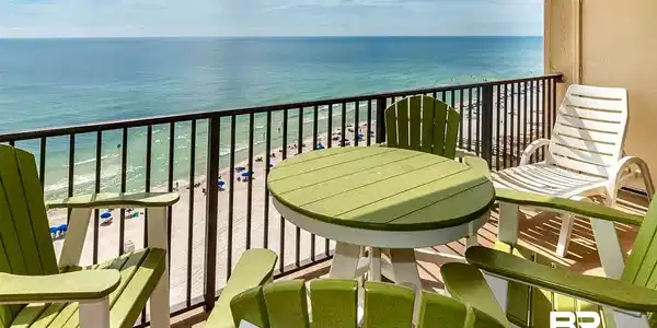 Image 4: Private balcony featuring a metal railing and expansive ocean backdrop