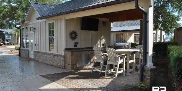 Image 3: View of patio / terrace featuring area for grilling