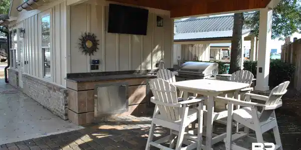 Image 4: View of patio / terrace featuring area for grilling and ceiling fan