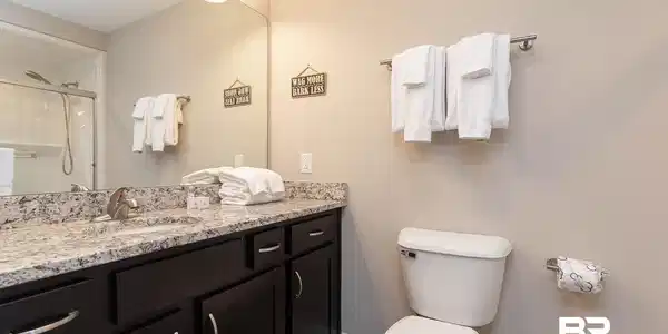 Image 4: Bathroom featuring vanity and an enclosed shower