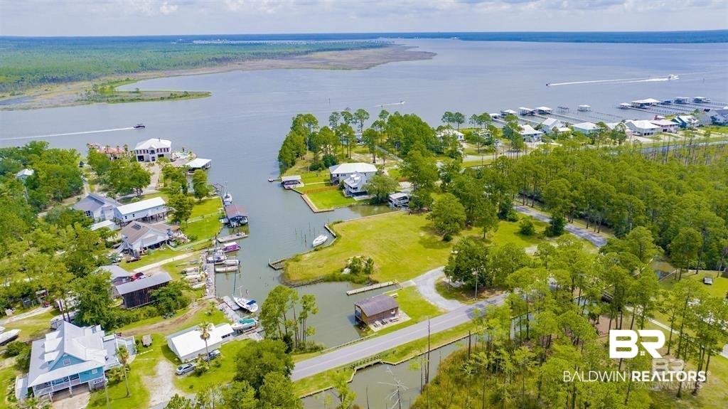 Image 1: Aerial view of a large body of water