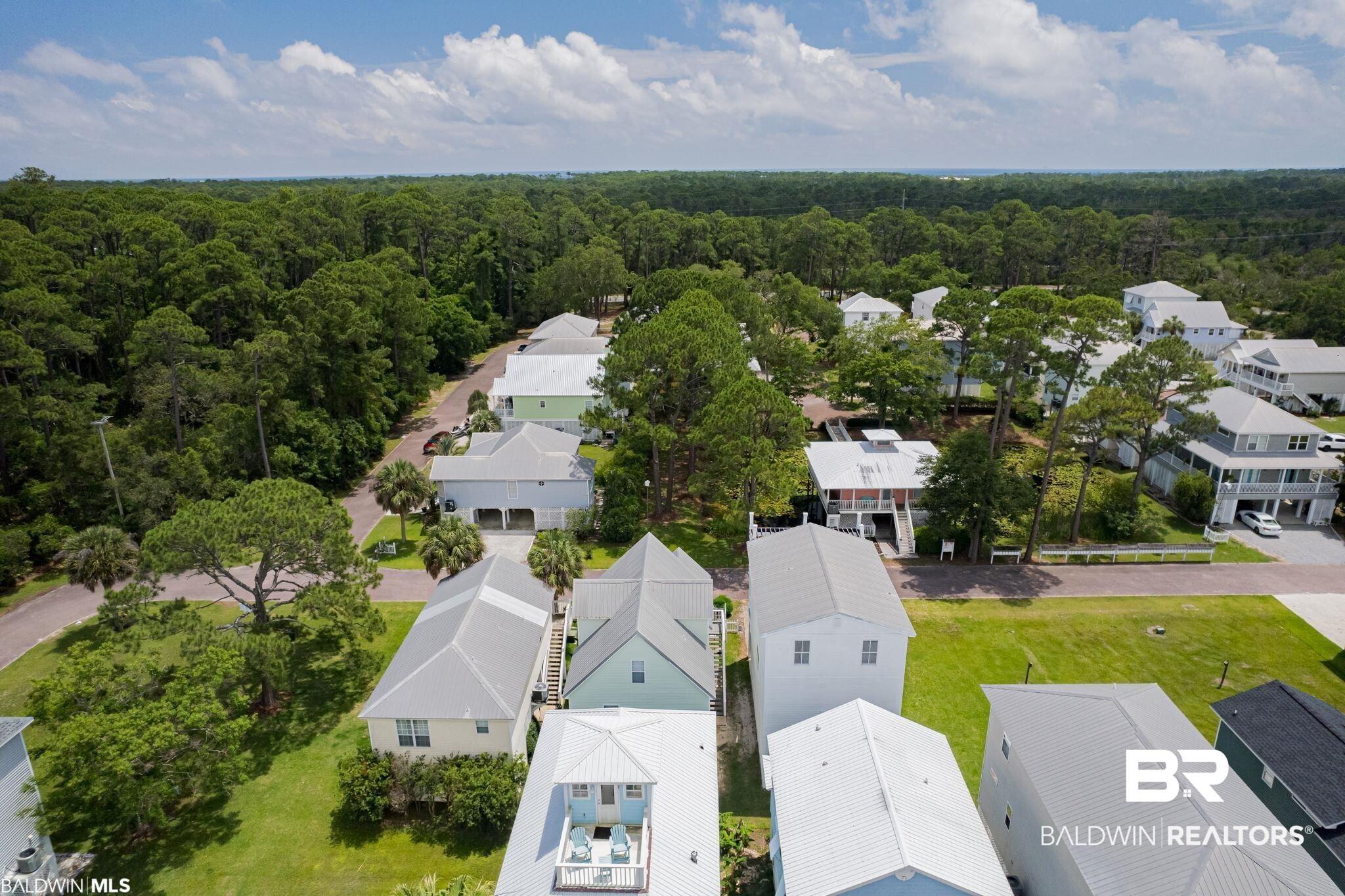 Image 2: Aerial view of residential area with a forest
