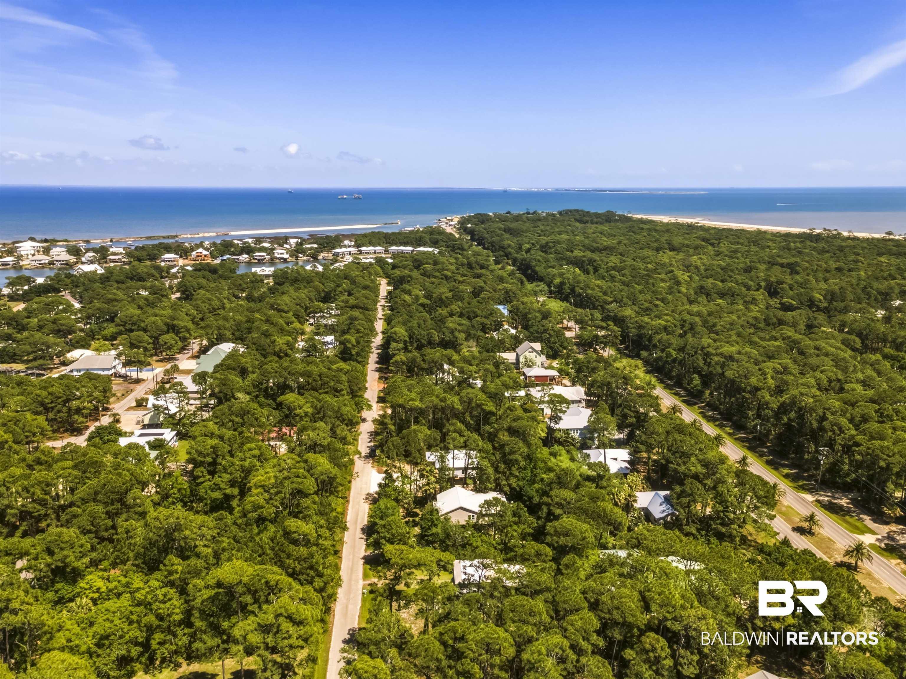 Image 3: Aerial view of a heavily wooded area and a nearby body of water