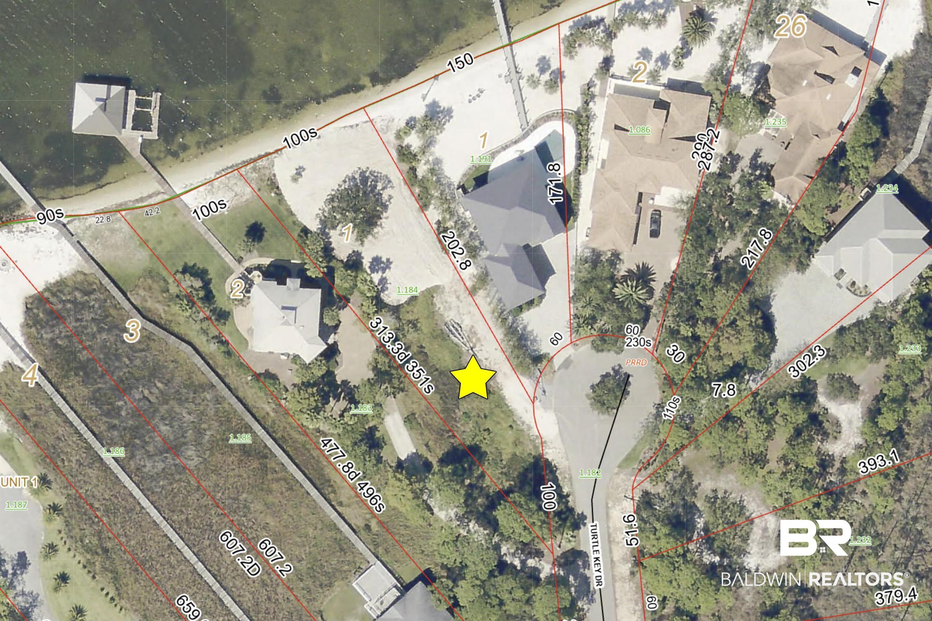 Image 1: Aerial overview of property's location with property boundaries highlighted