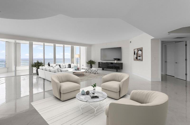 Image 2: Living Room & Bar Area Virtually Staged