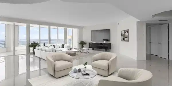 Image 2: Living Room & Bar Area Virtually Staged