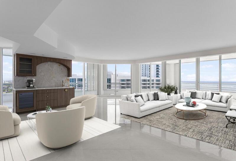 Image 3: Living Room & Bar Area Virtually Staged