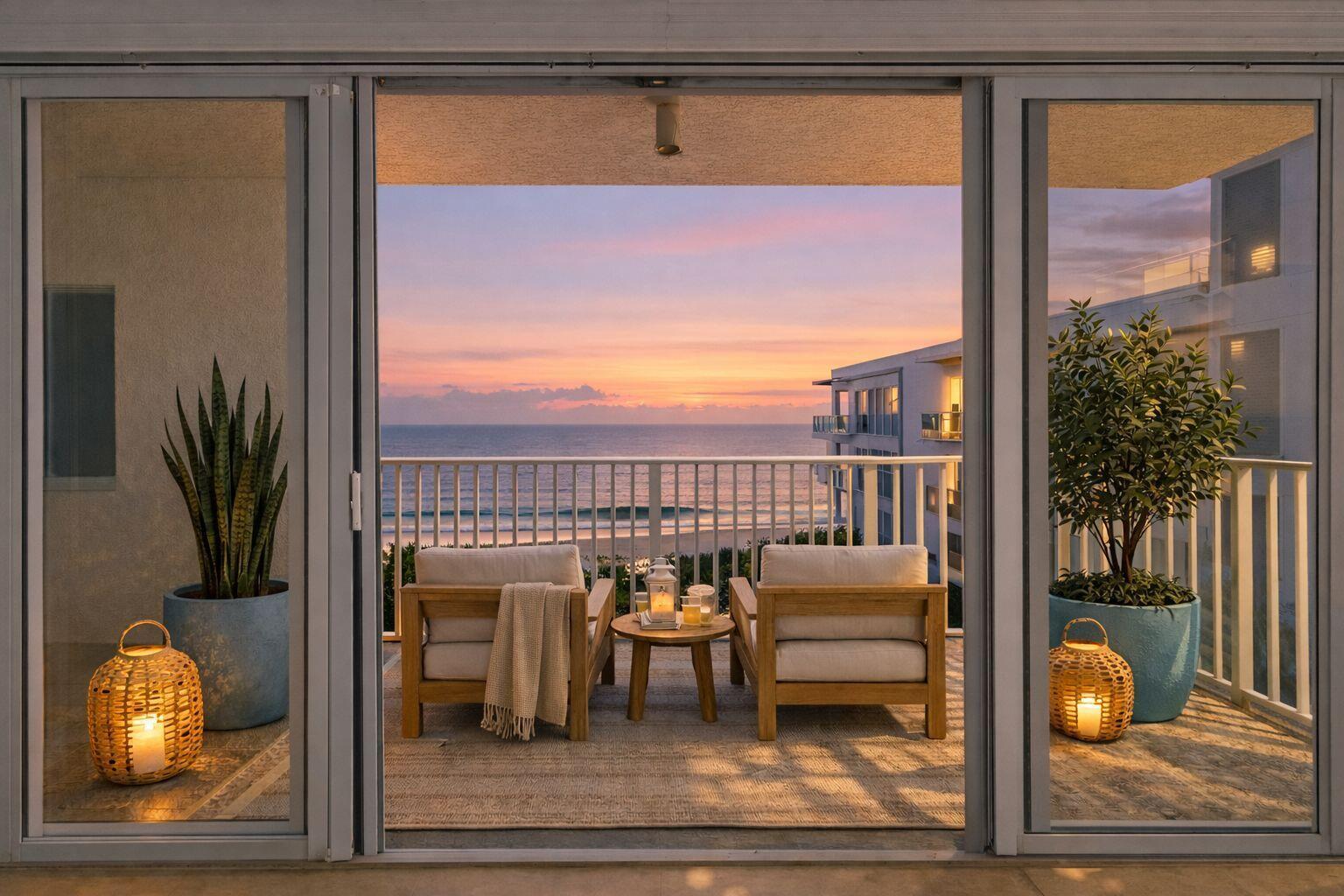 Image 2: Digitally Staged: Sunset Beach Patio