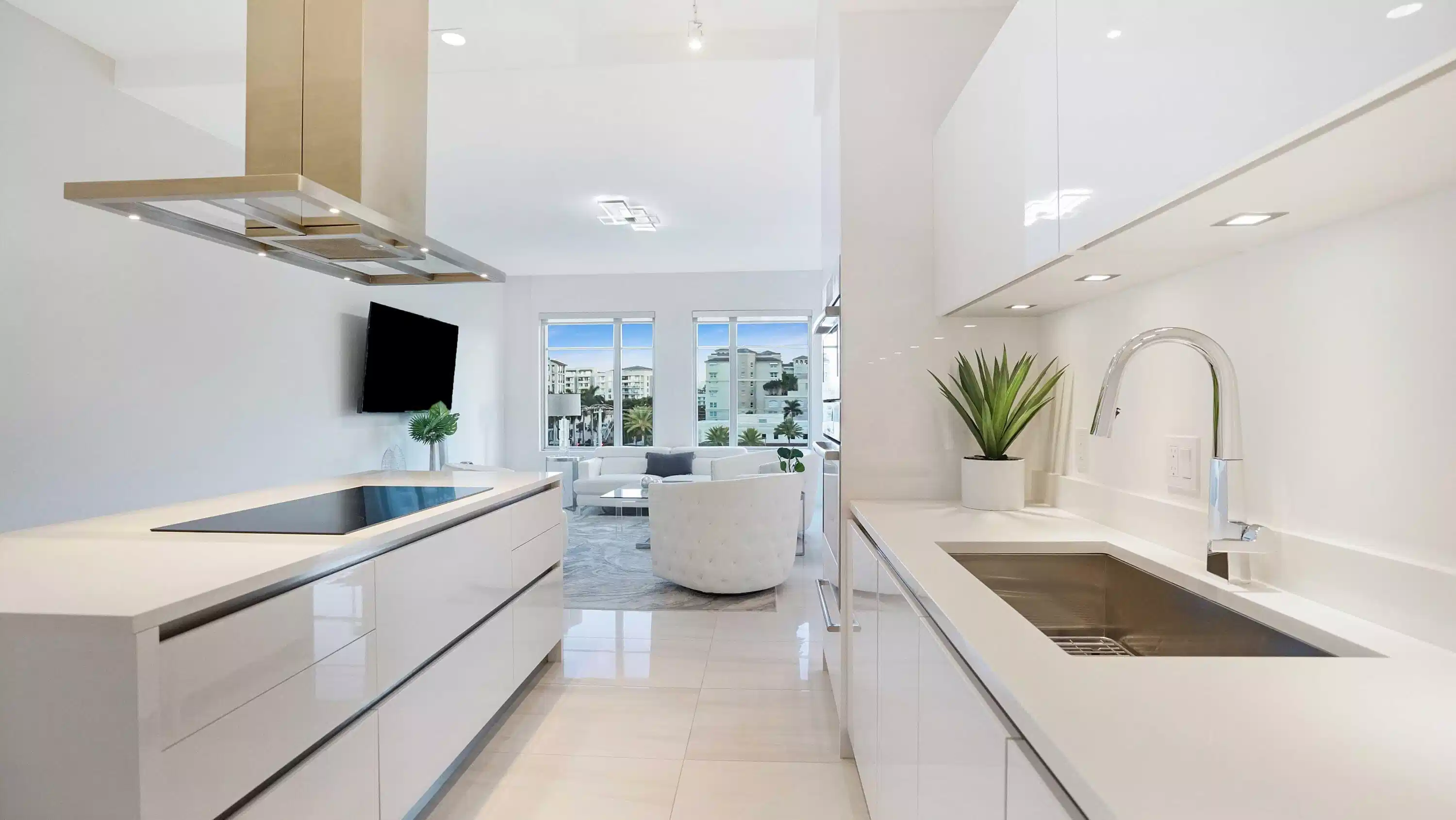 Image 1: Open-concept kitchen at Tower 155 in Downtown Boca