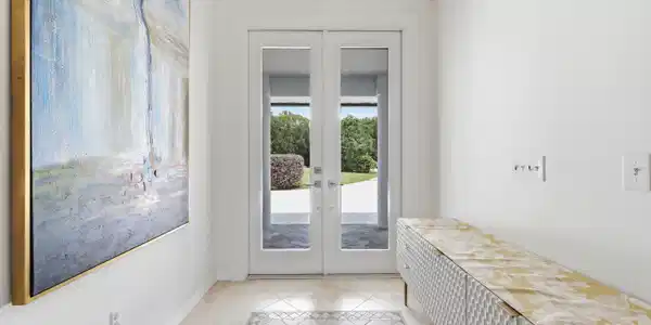 Image 2: French doors with full-light panels and white fram