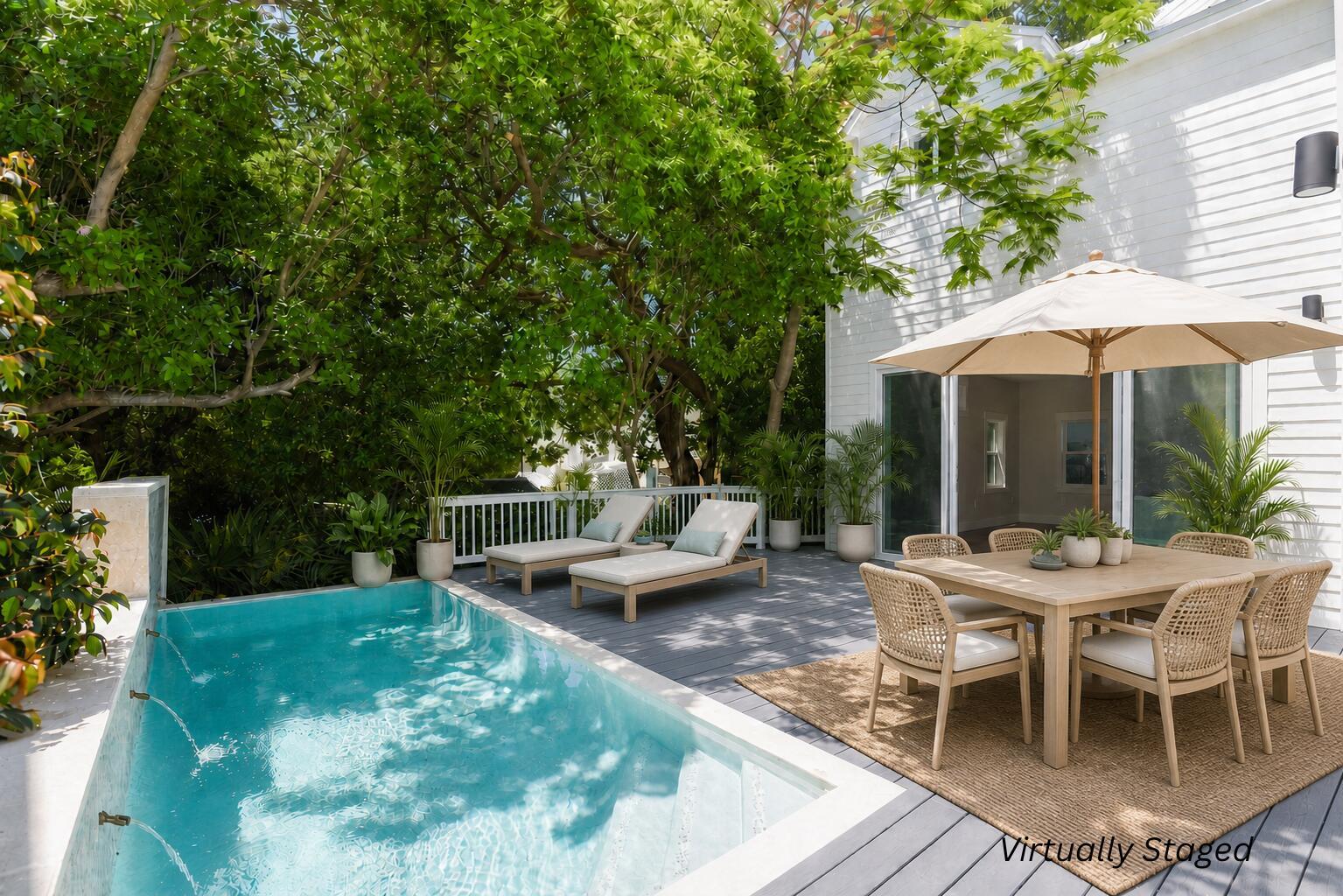 Image 2: Virtually Staged Pool Area