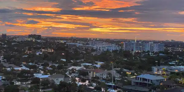 Image 3: Beautiful sunsets and city lights at night.