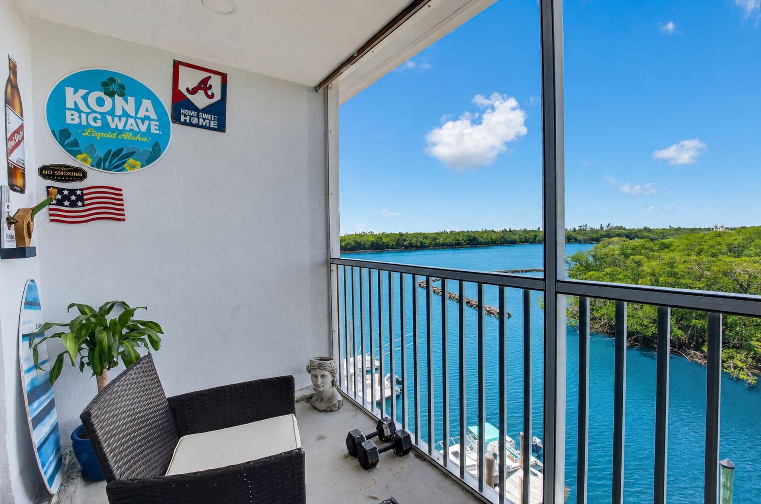 Image 2: Screened Balcony featuring expansive water views