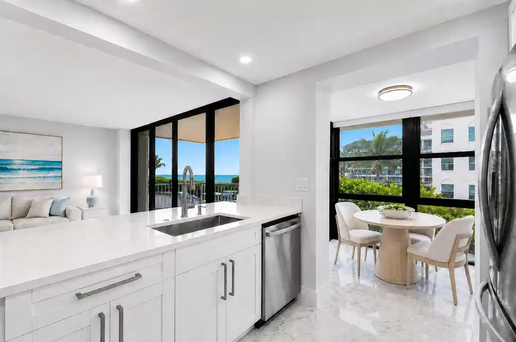 Image 1: Large kitchen island w/ ocean views. Virtually sta