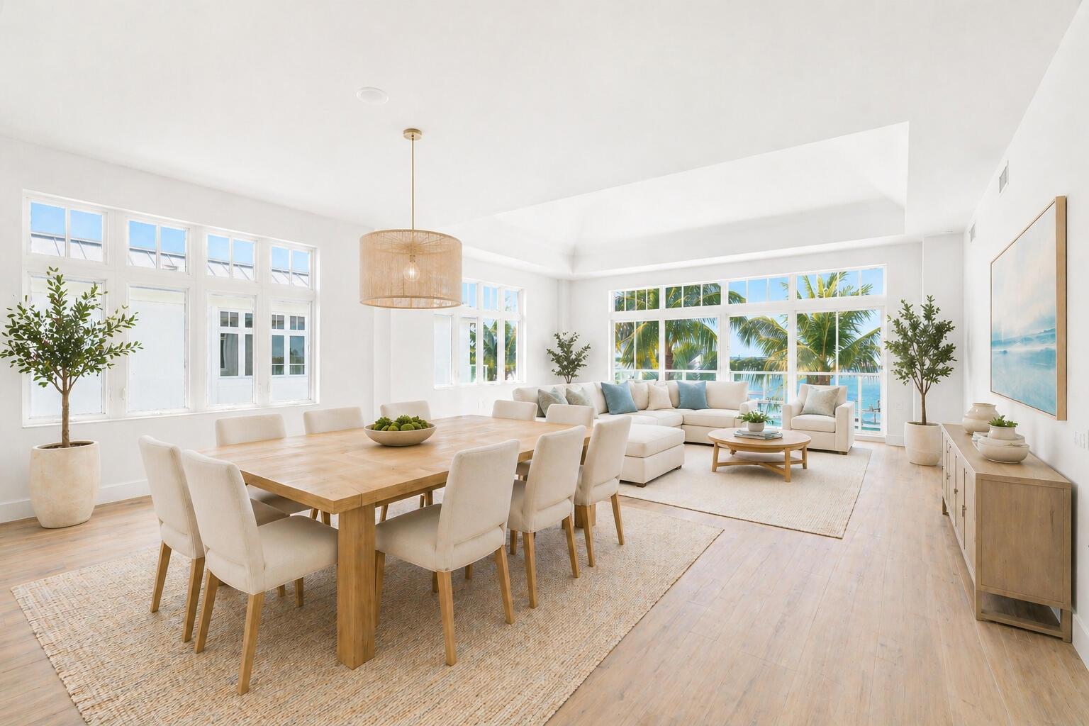 Image 3: Virtually Staged Dining and Living Rooms