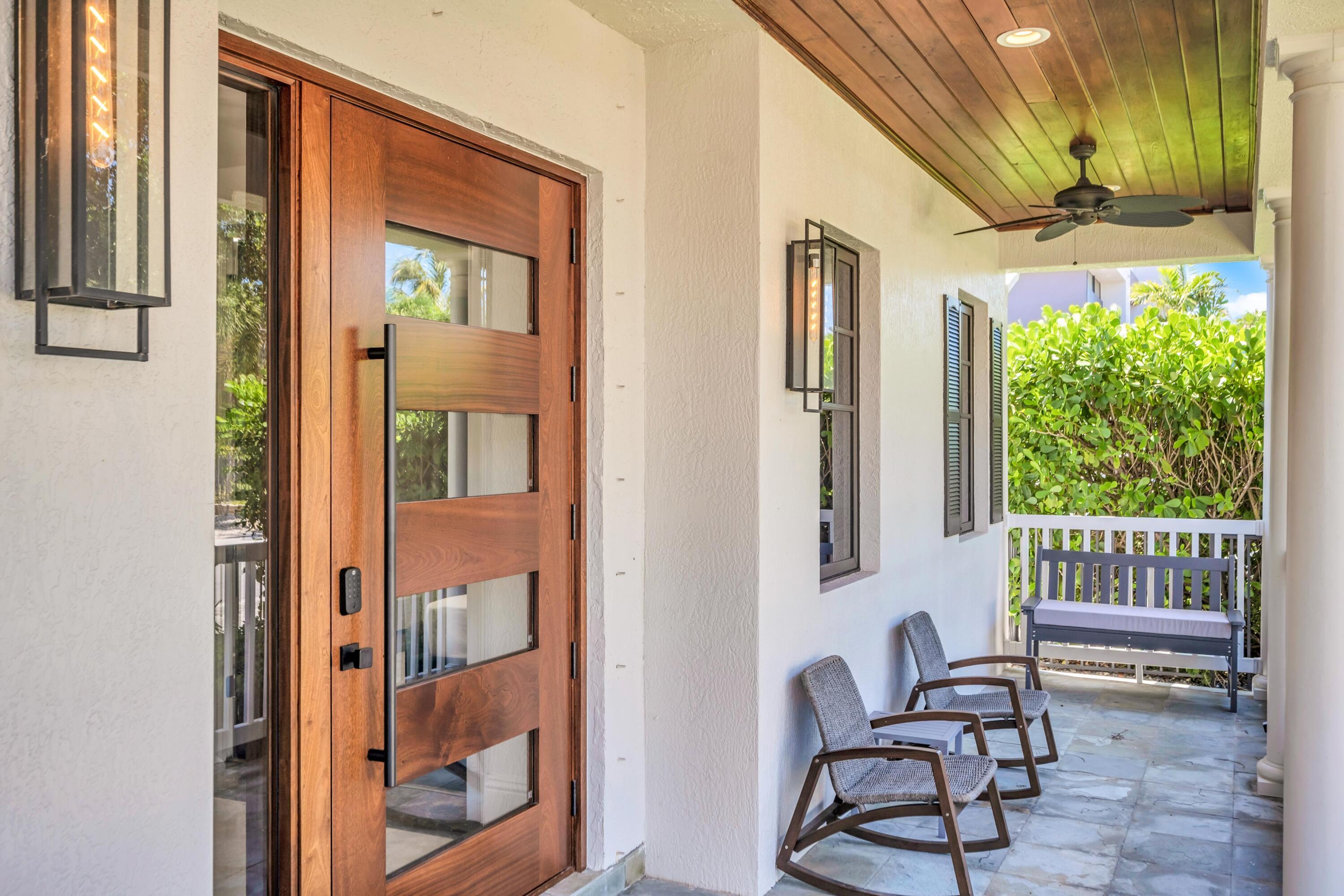 Image 4: Brand new custom mahogany front door.