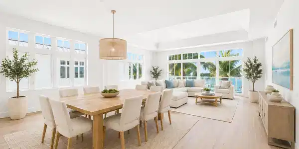 Image 3: Virtually Staged Dining and Living Rooms