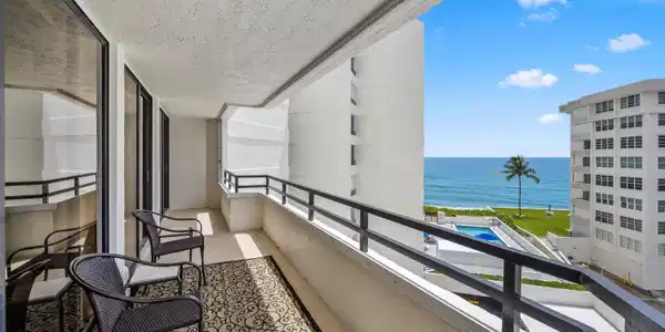 Image 2: Oceanfront balcony with direct water vistas