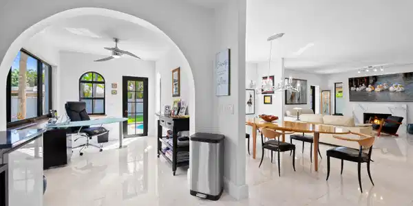 Image 4: The kitchen offers a lovely view to the rest of th
