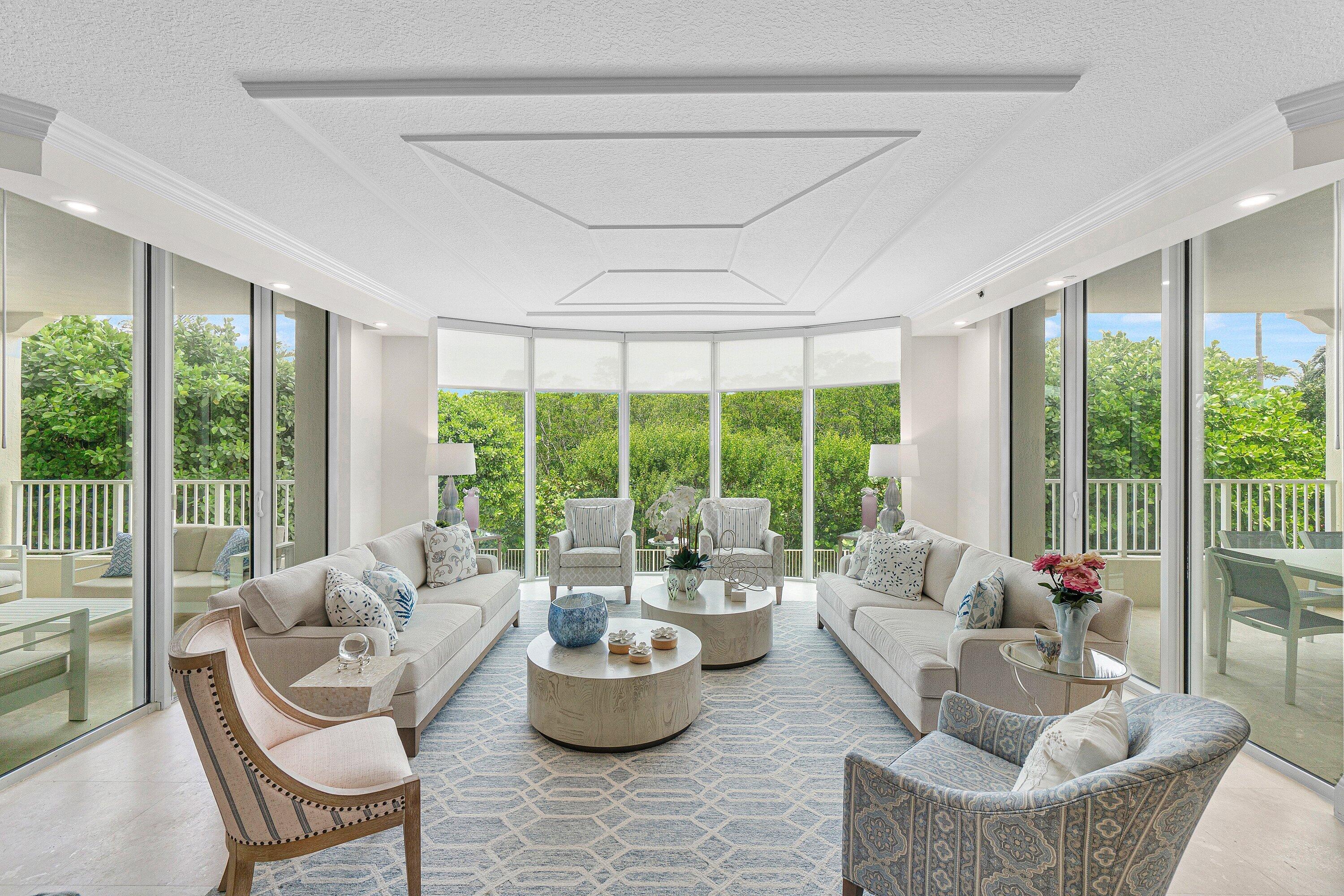 Image 2: WALLS OF IMPACT GLASS AND VIEWS OF LUSHLY LANDSCAP