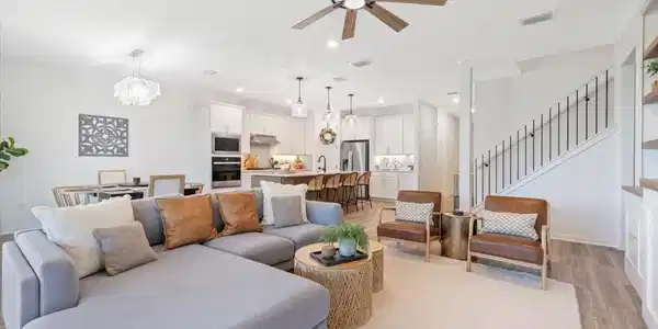 Image 3: Open Concept Living Room, Kitchen, Dining Area