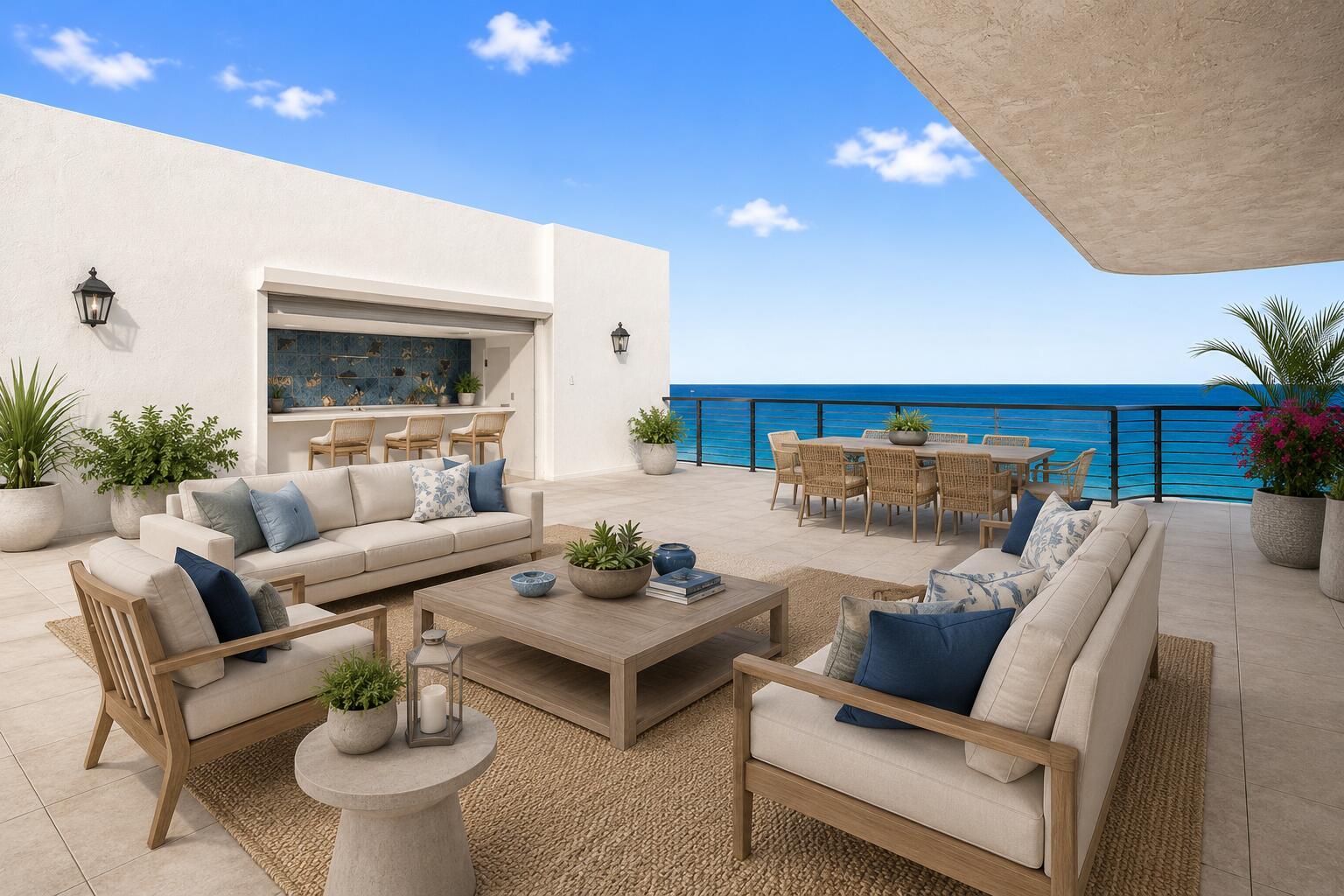 Image 2: Virtually staged private rooftop patio