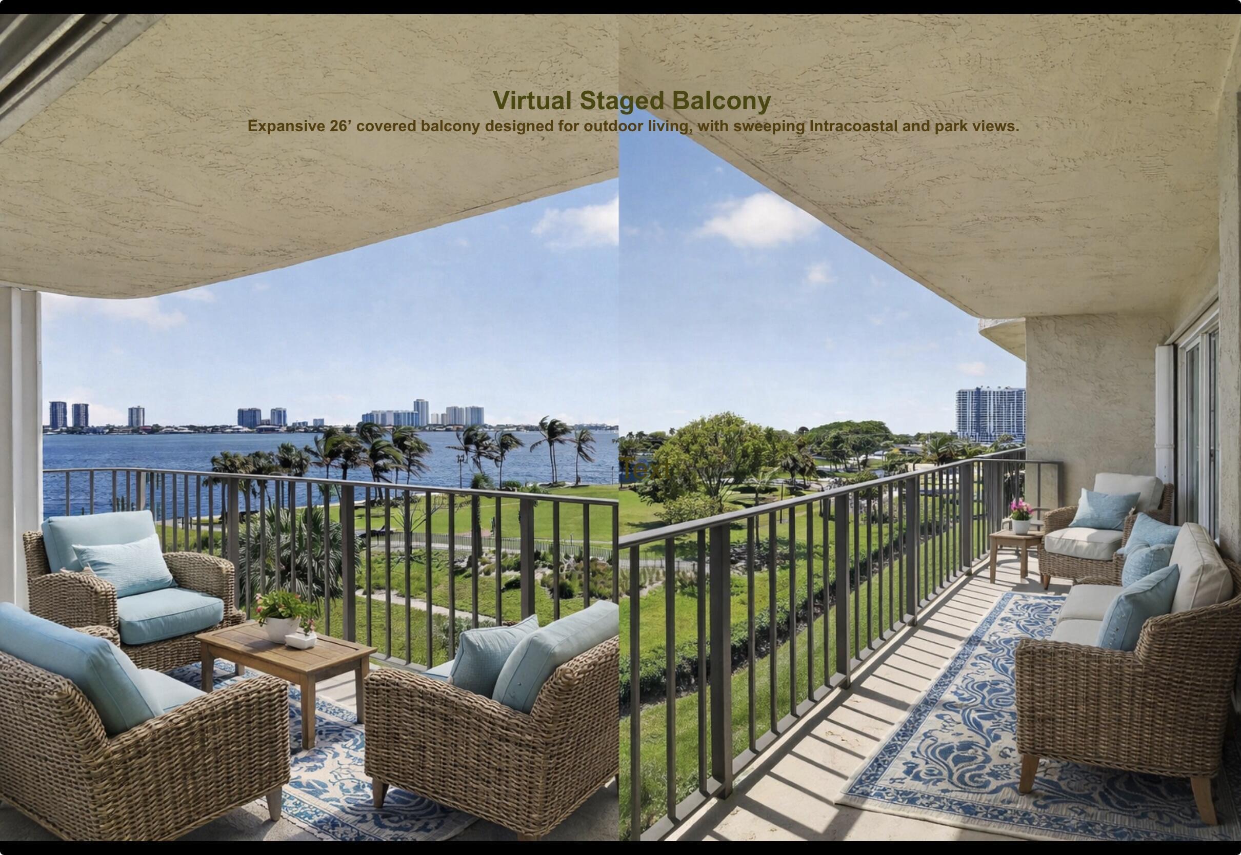 Image 2: Split short of virtuall staged balcony