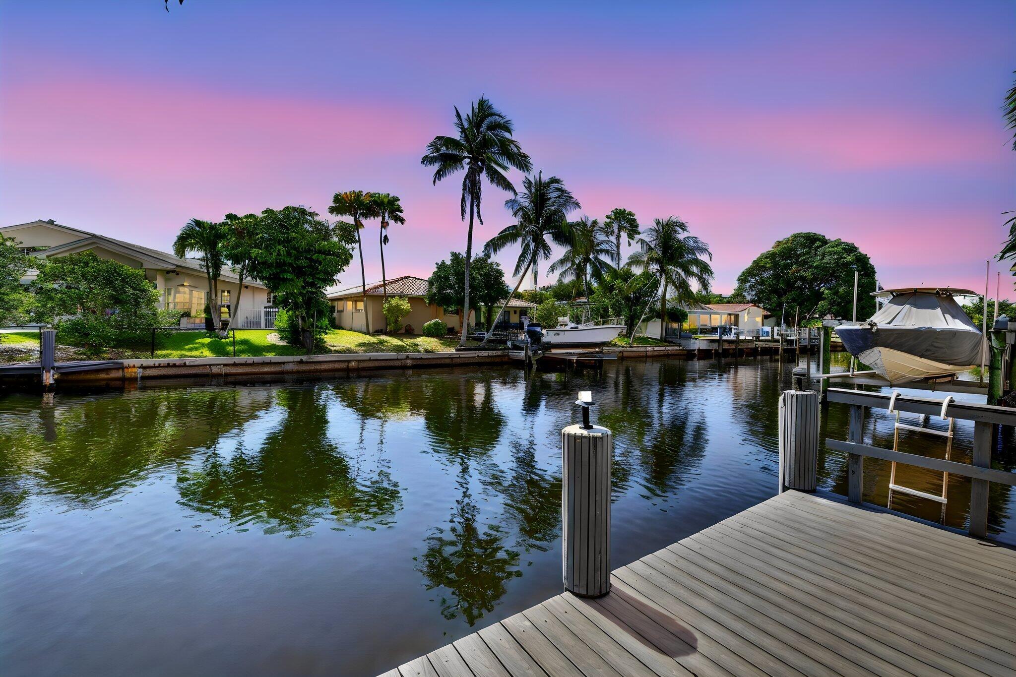 Image 2: 01_Twilight_Canal_View_Private_Dock