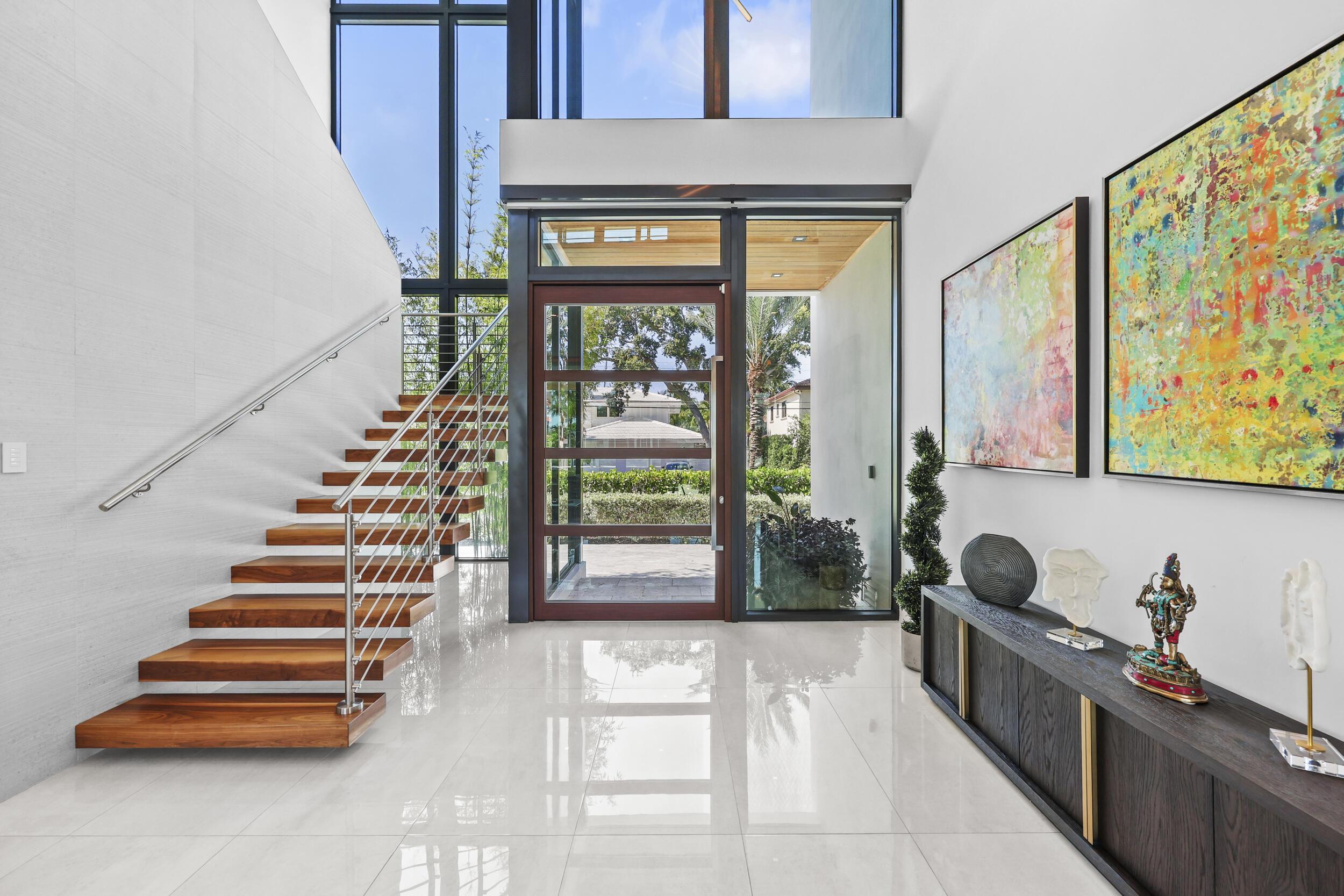 Image 2: European Floating Walnut Staircase.