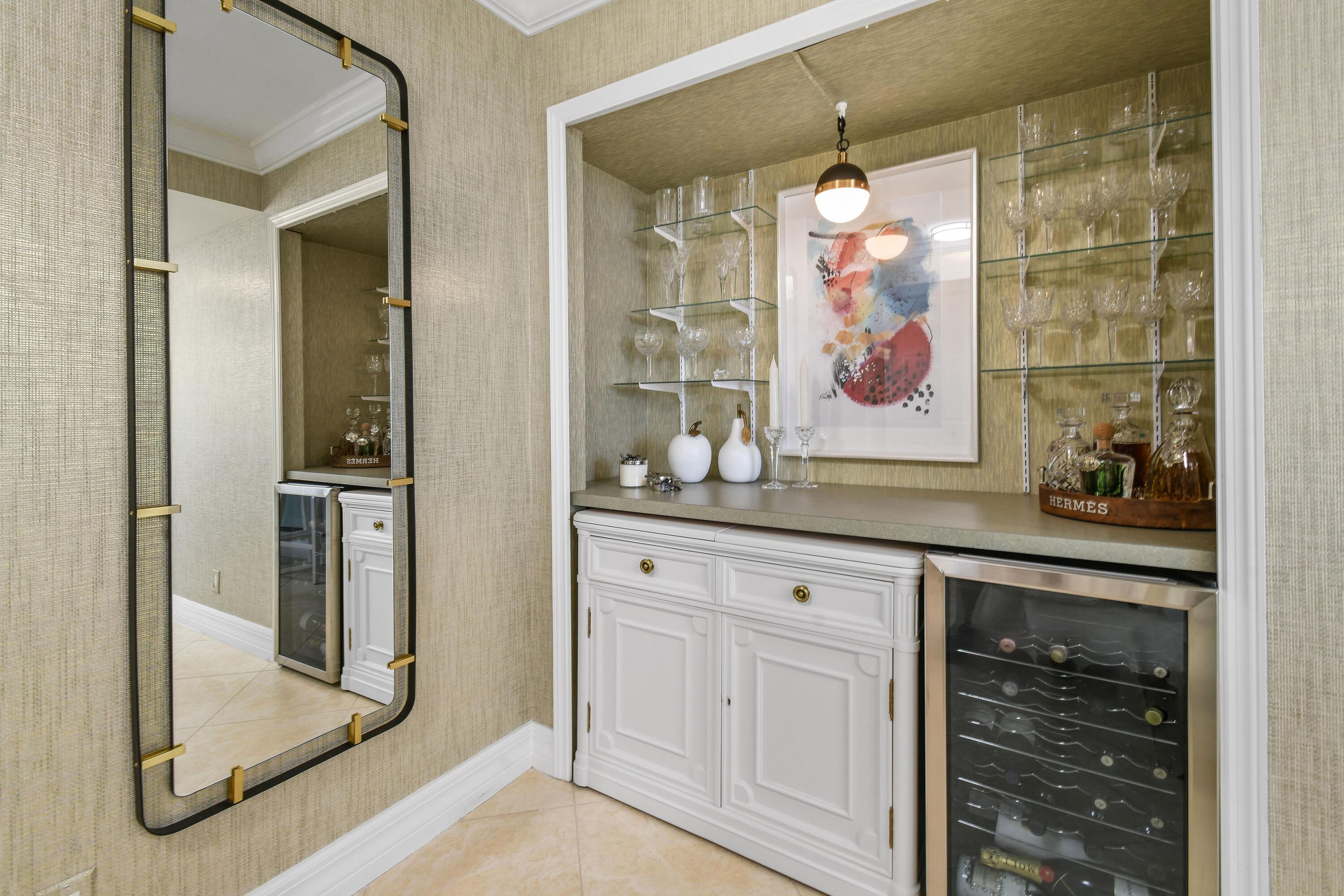 Image 3: Dry Bar with Wine Refrigerator