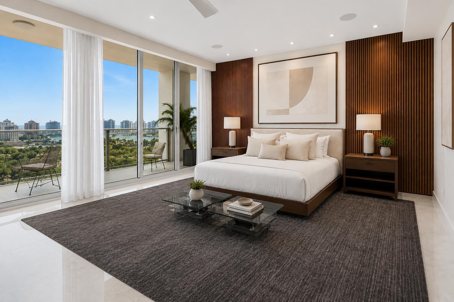 Image 4: Primary Bedroom with River & Ocean Views