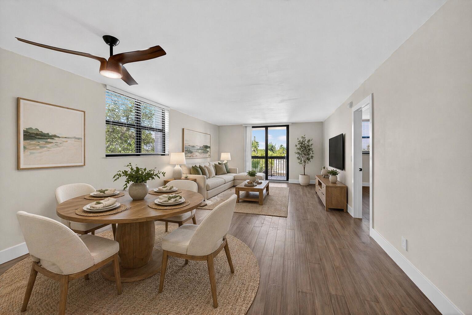 Image 3: Living/Dining virtually staged
