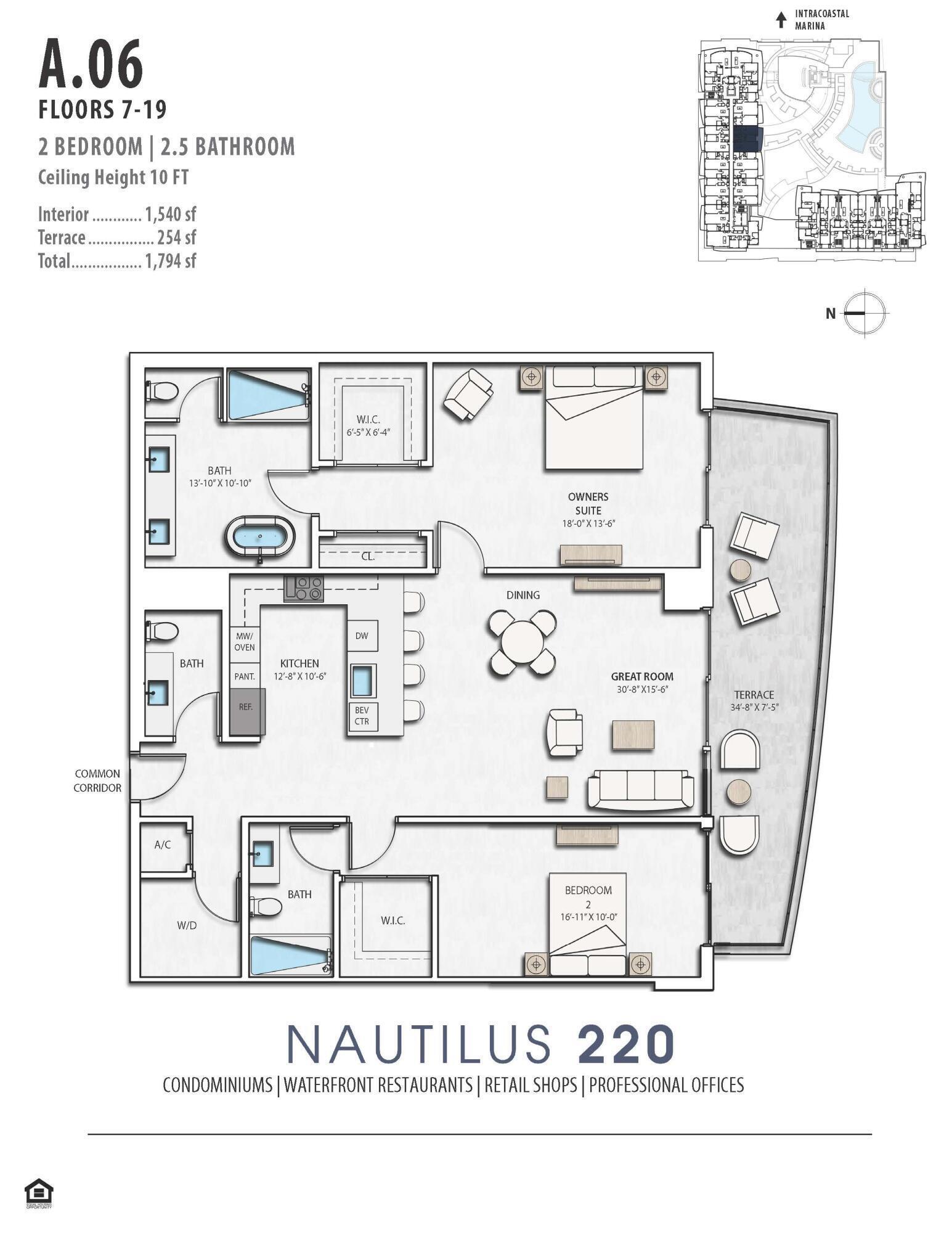 Image 2: Floor Plan/Layout; Two-Bedroom 2.5 bath
