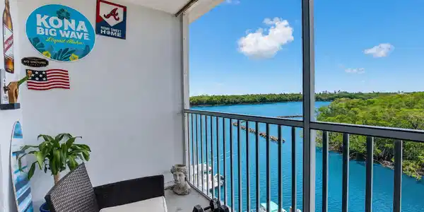 Image 2: Screened Balcony featuring expansive water views