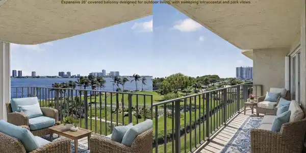 Image 2: Split short of virtuall staged balcony