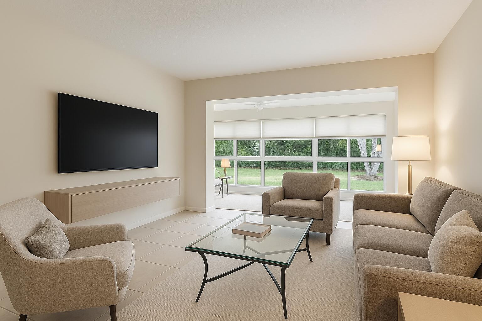 Image 2: **digitally staged - living room